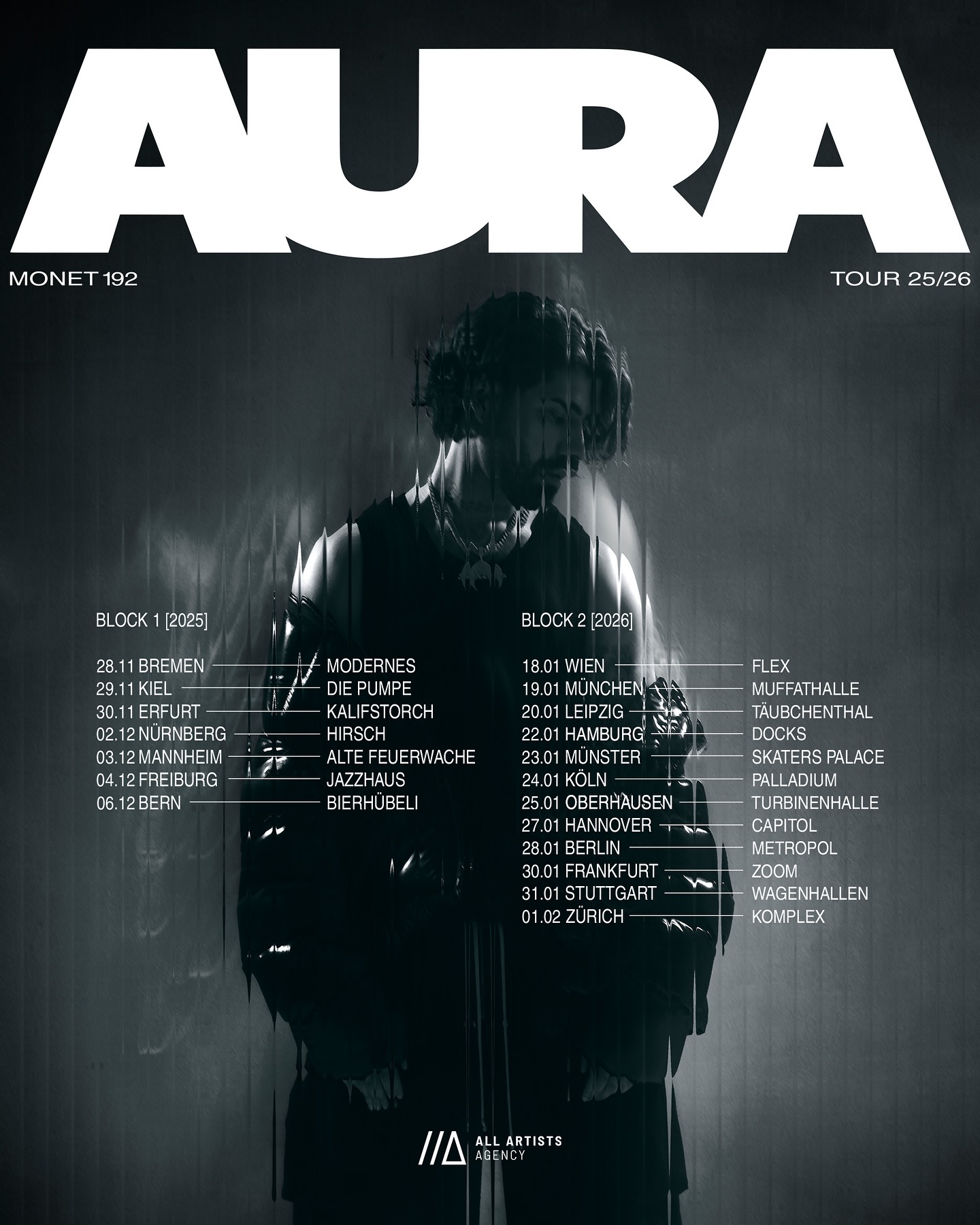 Monet192 2026–2027 Aura Tour Plakat 2026–2027